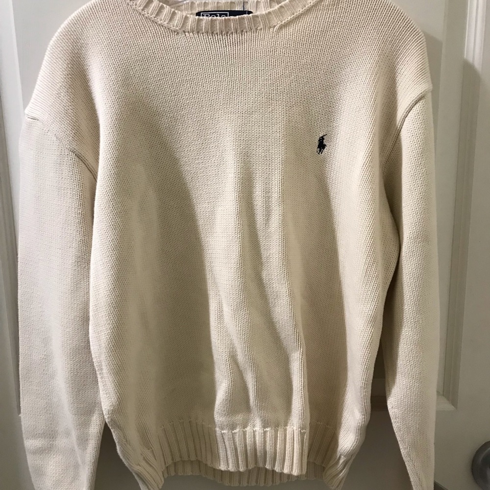 CREAM RALPH LAUREN POLO SWEATER